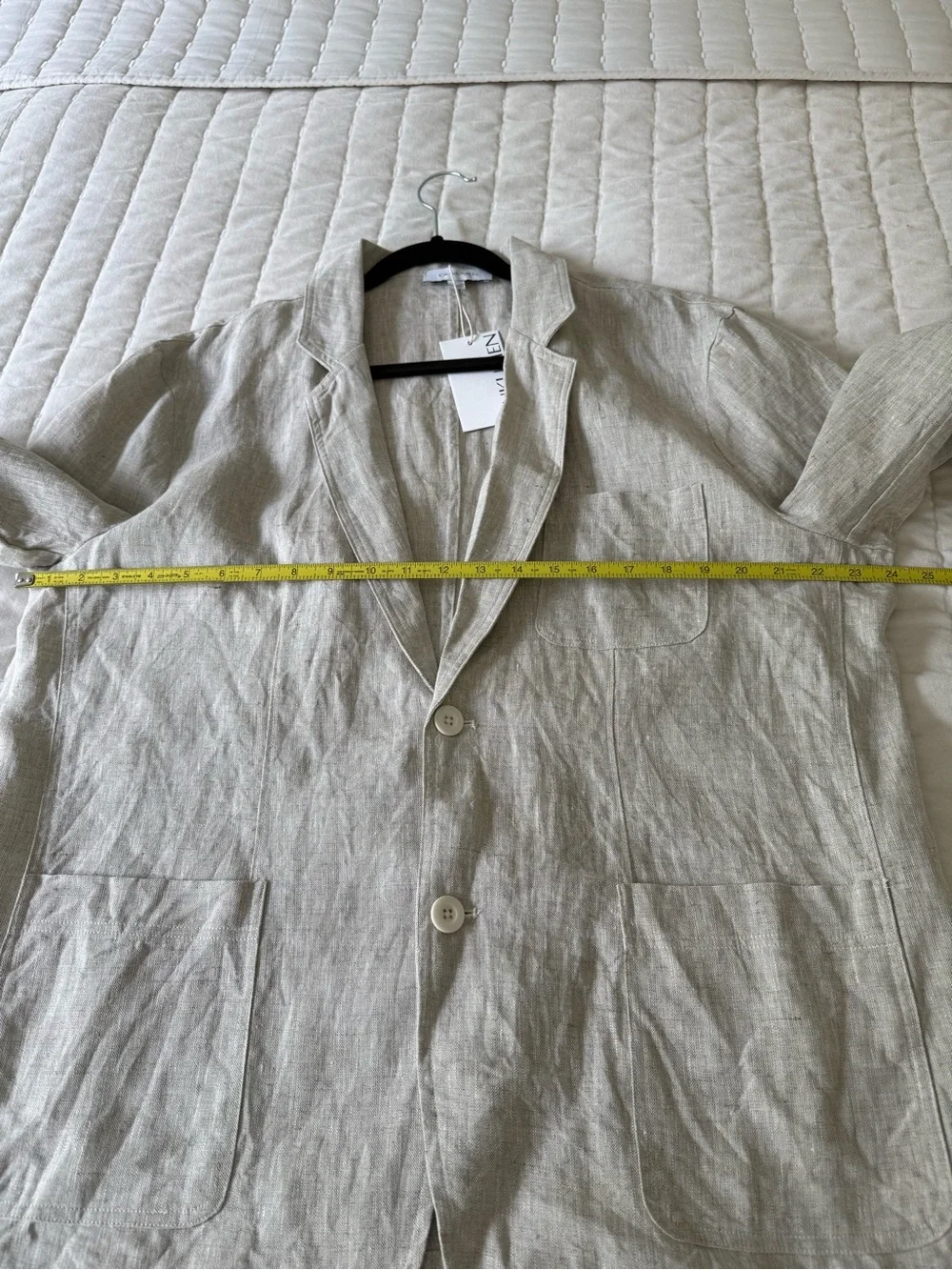 OUKU 100% Linen Single Breasted Blazer Jacket XL NWT
